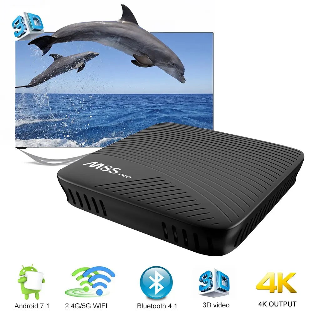 Mecool M8S PRO 3 ГБ + 32 ТВ Box Amlogic S912 Octa Core Media Player H.265 обмена видео в формате 4 K сетевая