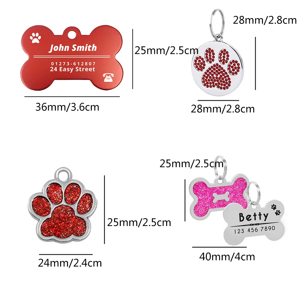 Engraved Dog ID Tags Personalized Metal Tag for Small Dogs Name Collar for Cat Customized Name Tags Puppy Pet Accessories MP0078 images - 6