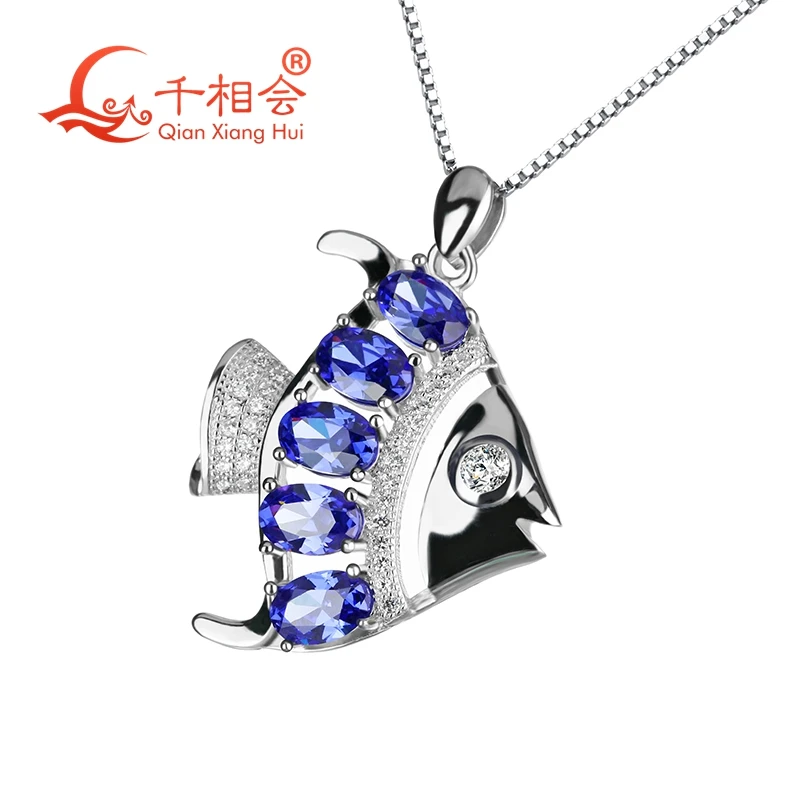 Кулон в виде милой рыбы с фианитом|925 sterling silver pendant|silver pendantpendant necklace |