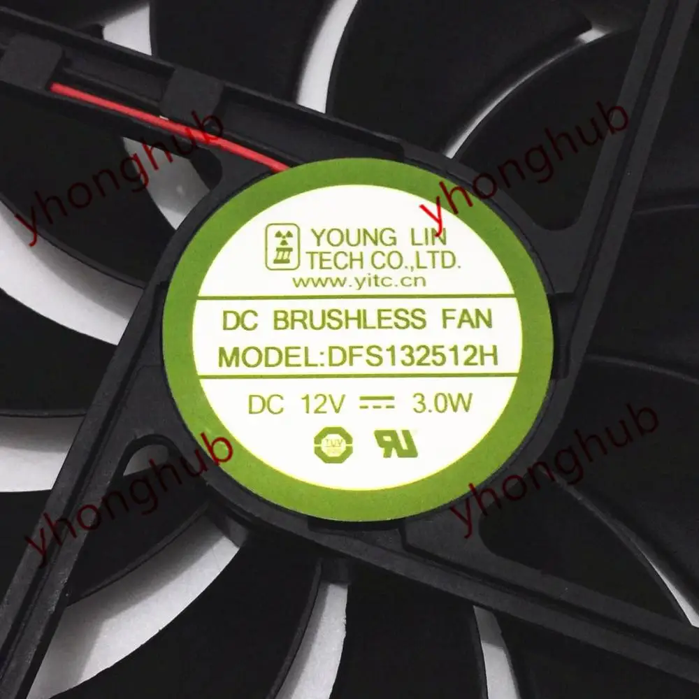 Young Lin DFS132512H AC/DC 12V 3 00 W 135x135x25 мм 2 провод Сервер вентилятор охлаждения|fan dc|fan dc 12vdc fan