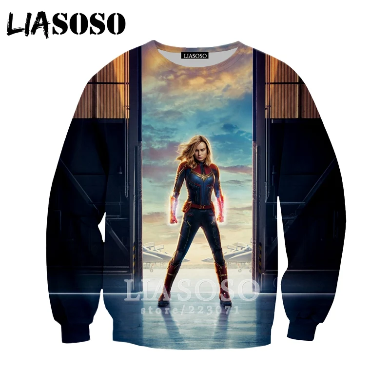 LIASOSO осенняя Новинка мужские и женские толстовки с 3D принтом фильма капитан