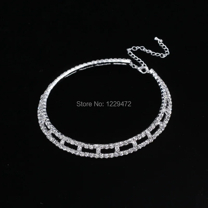 Treazy Для женщин Кристалл колье Цепочки и ожерелья Diamante Rhinestone Посеребренная Свадебные вечерние Воротник Колье цепи Цепочки и ожерелья ювелирные изделия