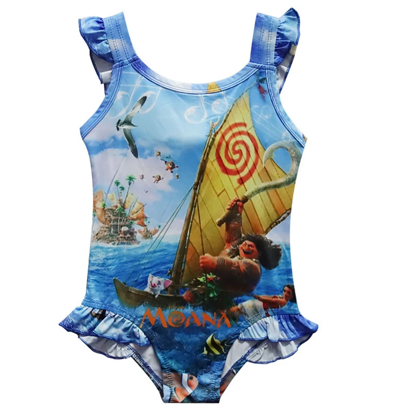 Moana Swimsuit Kids Dress for Girls Cartoon Vaiana Cosplay Swim Bathing Suits Party Summer Baby Clothing Children Costume | Детская