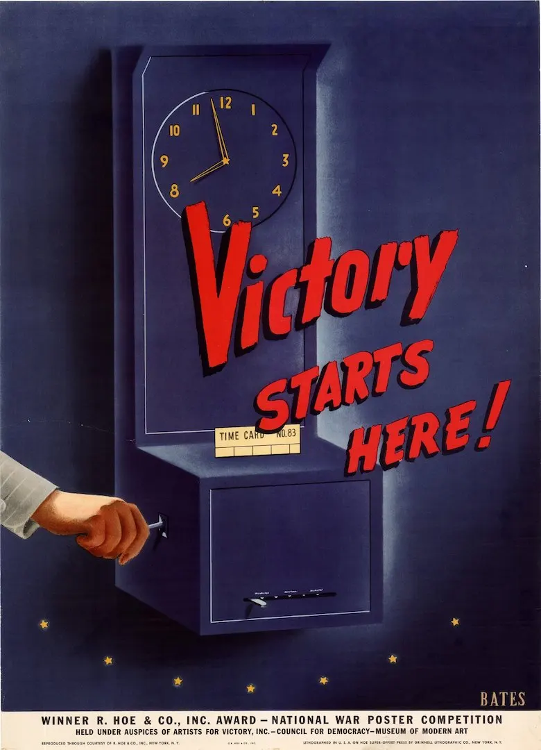Винтажный пропагандистский постер WW2 в США победа начинается здесь классические
