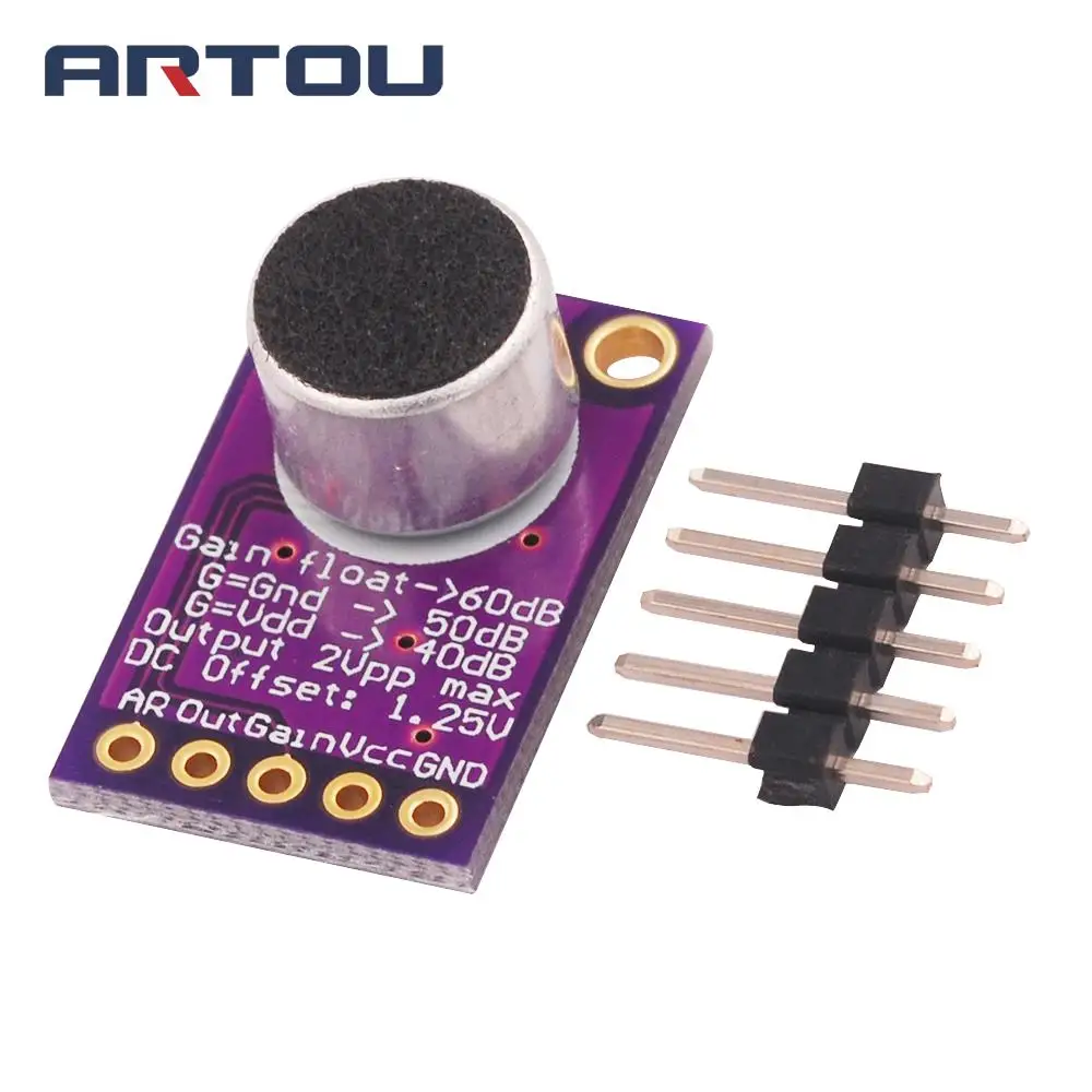 Микрофон MAX9814 плата с автоматическим контролем усиления для Arduino программируемым