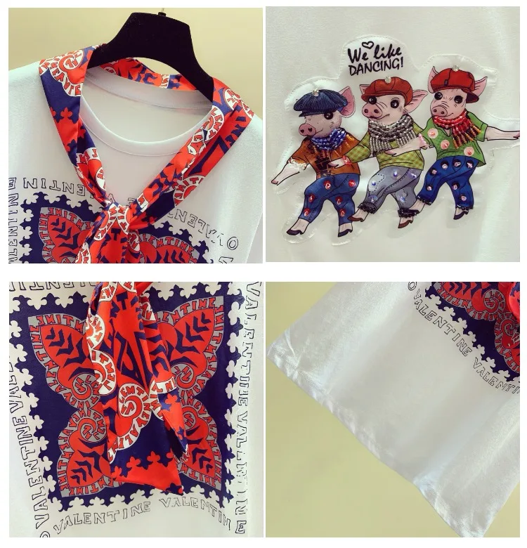 Модная летняя футболка с коротким рукавом и принтом для женщин новинка 2019
