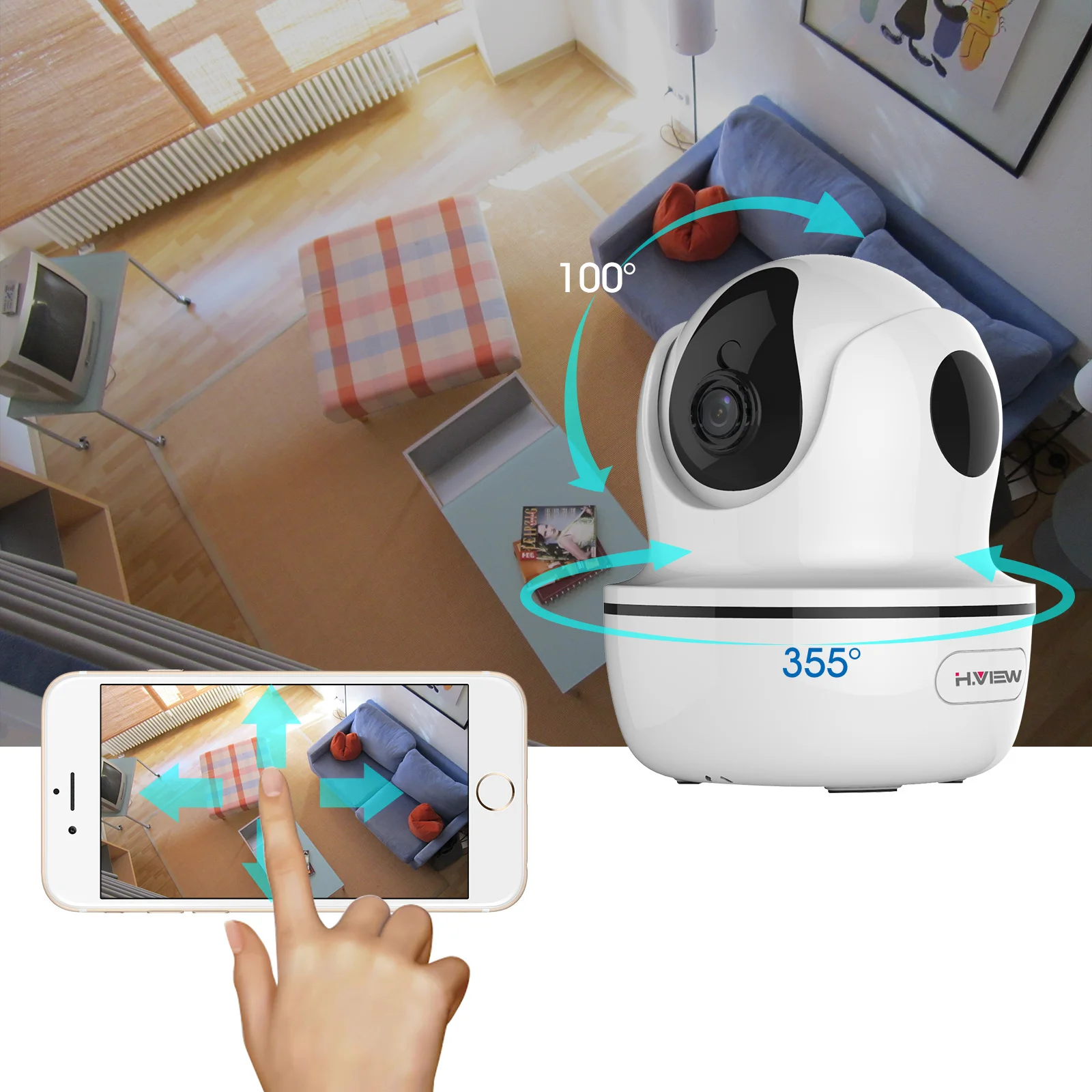 H. вид 1080 P IP Камера Wi-Fi Беспроводной безопасности ИК Управление Функция