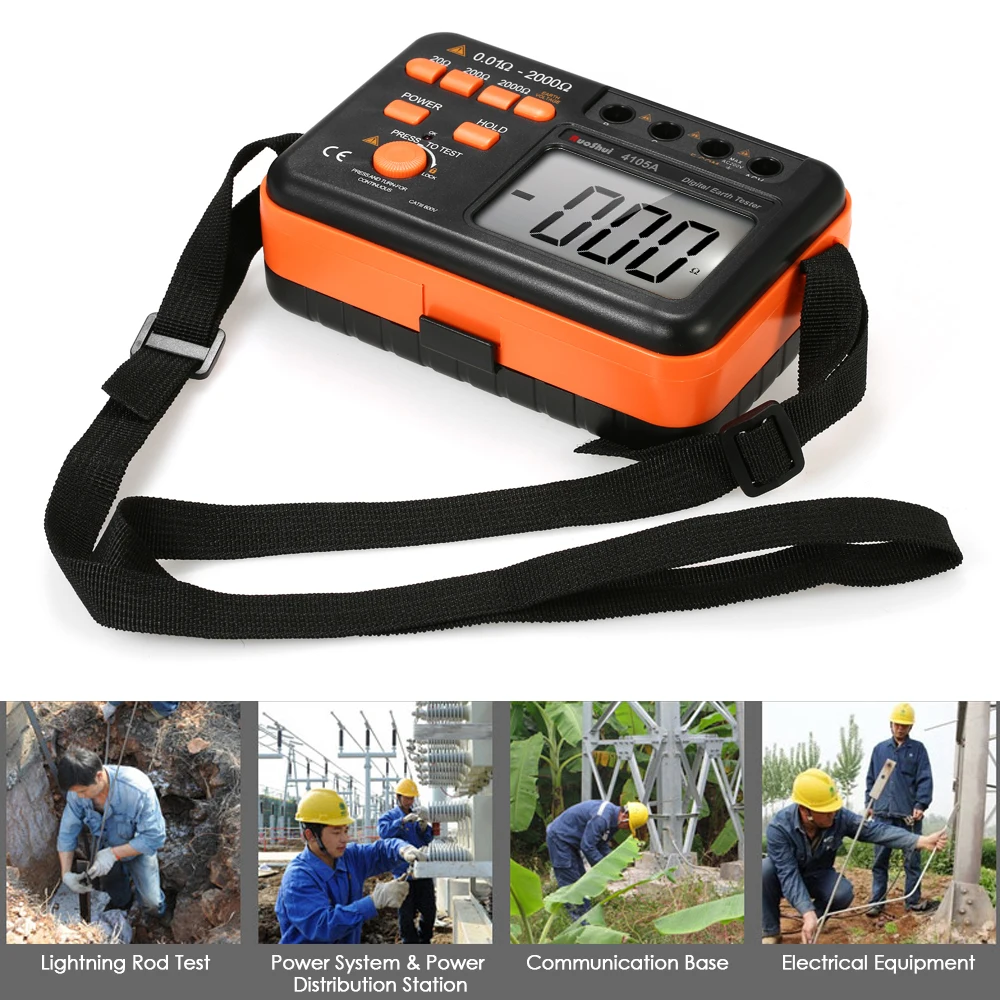 VC4105A 2000ohm 200V Цифровой Измеритель сопротивления заземления измеритель Вольтметр