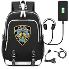 Рюкзак с отделением полиции Нью-Йорка, с USB-портом и замком