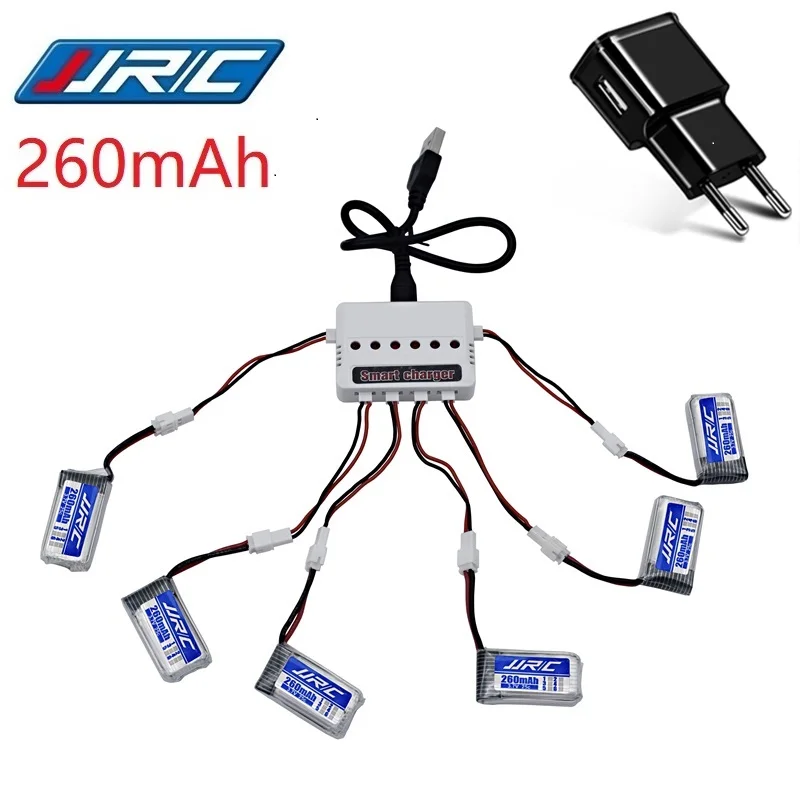 Оригинальный JJRC H36 аккумулятор 3 7 V 260mAh для E010 E011 E012 E013 F36 v Lipo батарея + 6 в 1 зарядное