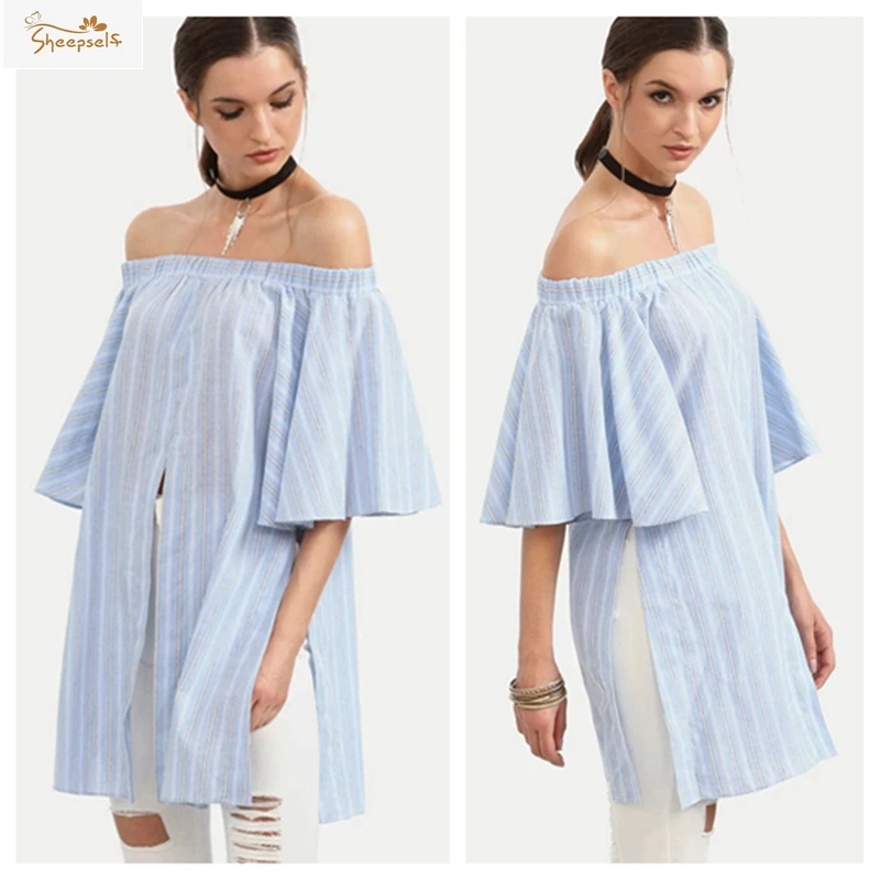 Женщины Лето Slash Шеи Печатных Причинно Мини-Платье 2016 Новый оборками Рукавом