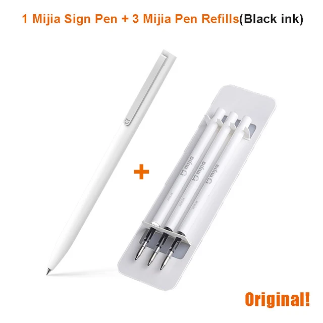 Xiaomi знак Mijia 9,5 мм добавить Mijia заправка черный PREMEC гладкая Швейцария заправка MiKuni Япония чернила - Цвет: 1 pen add 3 refill