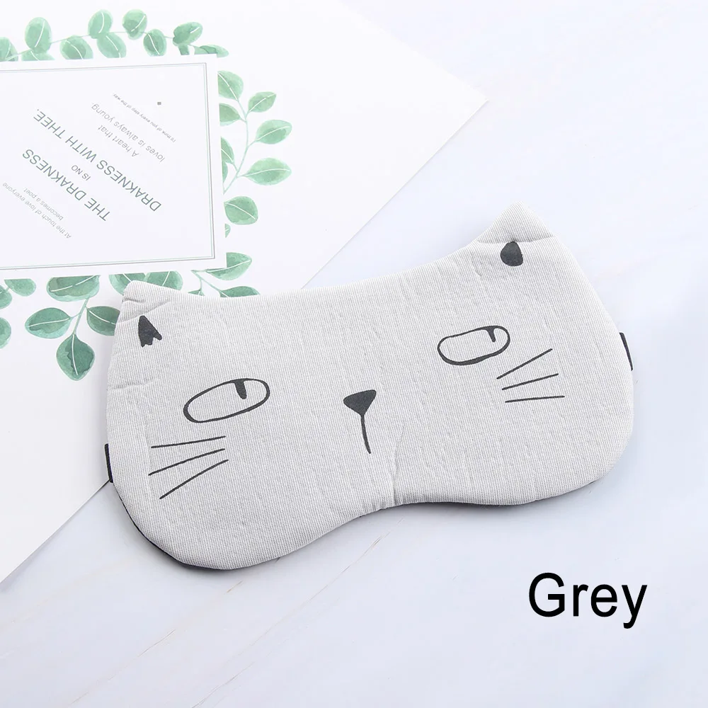 grey 1 шт. маска для сна, массажная Маска Для Расслабления Глаз, накладка на глаза, помощь вслепую, для сна, для женщин и мужчин, милый кошачий глаз - Цвет: grey