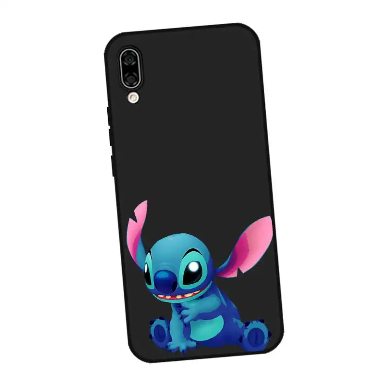 P211 Stitch Cute Black Silicone Case Cover For Huawei Honor 8C 8X 9 10 20i V10 V20 Note10 Max Lite Magic2 |
