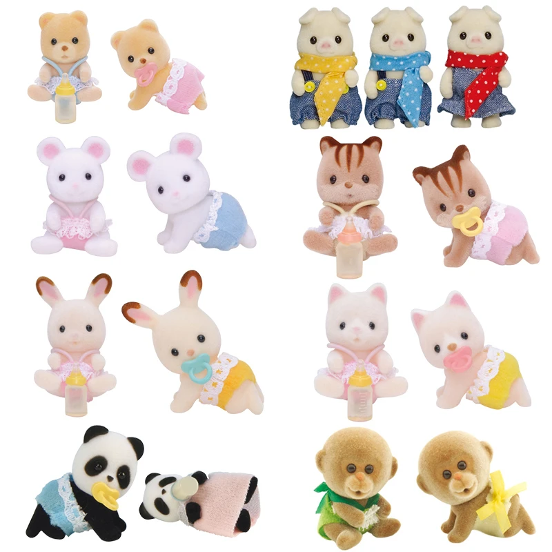 Sylvanian Families Детские двойни игрушки Фигурки Животных пушистые Кукольный дом набор
