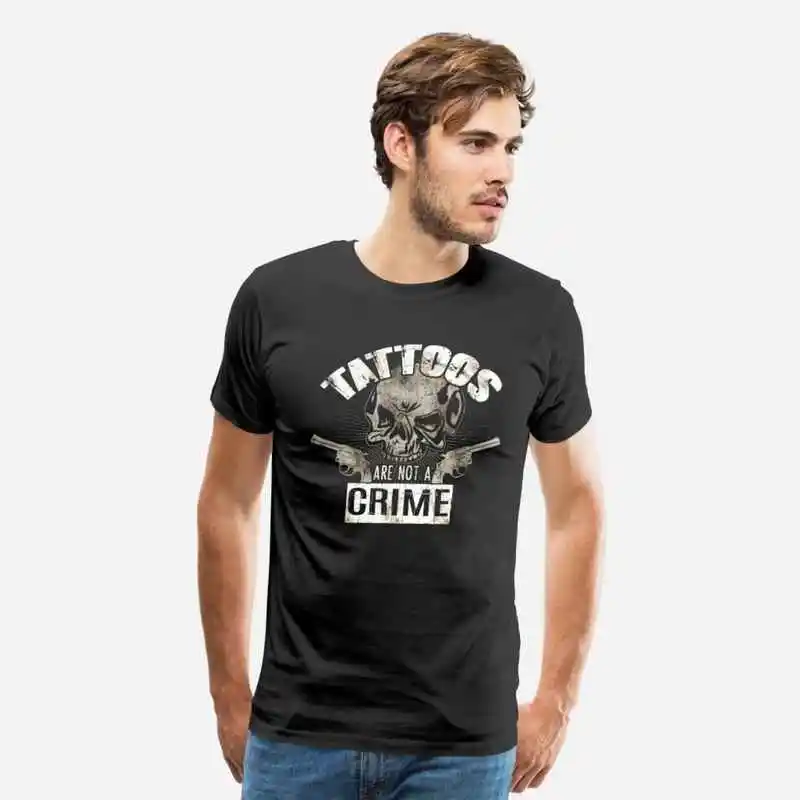 Men's Tattoos customized Print Handmade Tattooed Nurse You are not a crime Tatts Fashion Novelty Funny Personalized T-shirt | Мужская