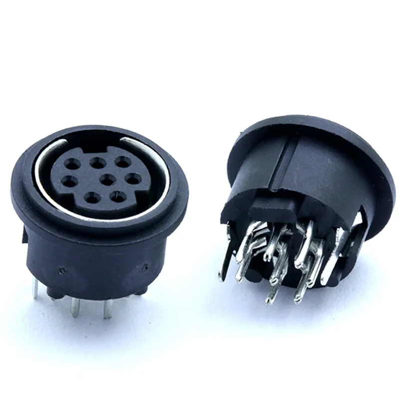 10 шт./лот 8-контактный разъем Mini DIN Female 8Pin Jack PS2 Round терминал шасси - купить по