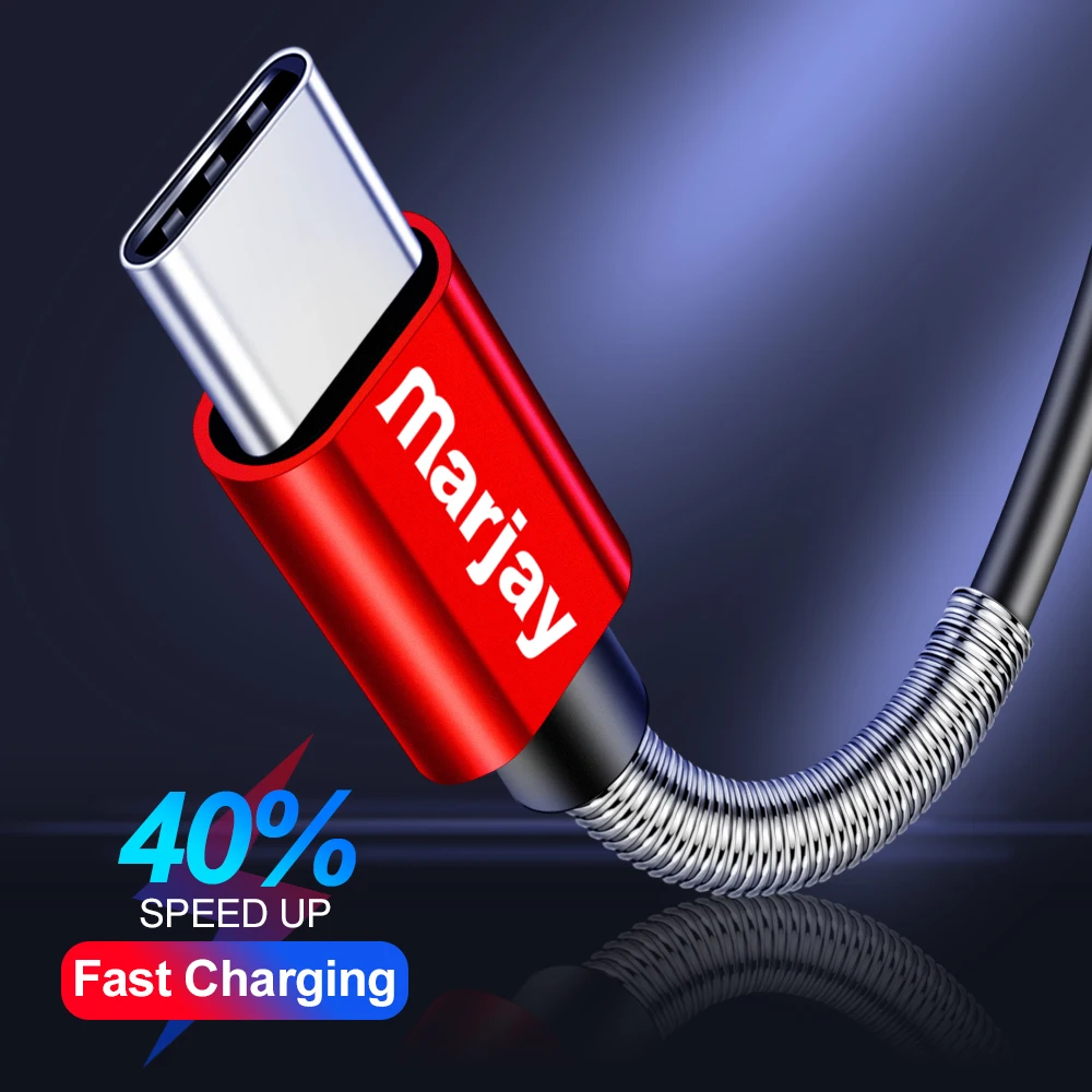Кабель Marjay USB Type C 3 А кабель для быстрой зарядки Samsung S9 S10 передачи данных Xiaomi Redmi Note