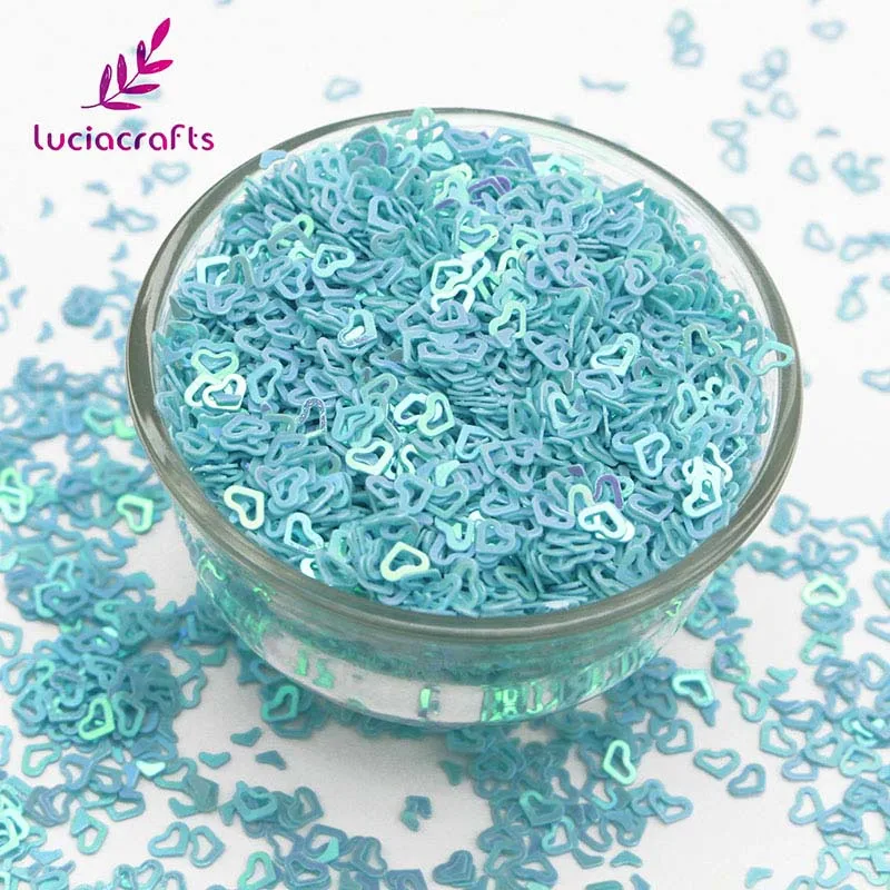 Lucia Craft 4 мм 20 г красный/розовый синий сердце хлопья Радужная чашка блесток для дома/шитья/свадьбы DIY Конфетти украшения D0110