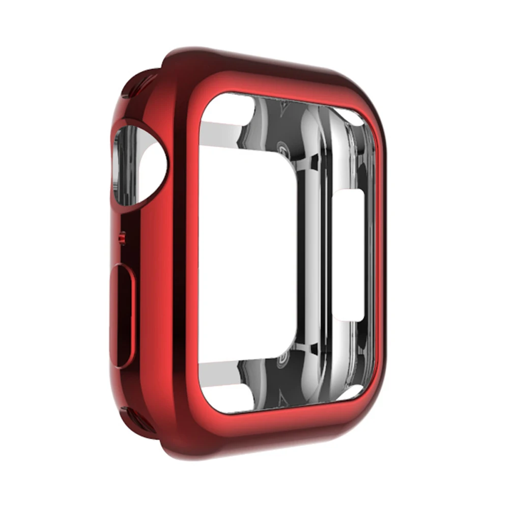 Red-4 38/42/40/44 мм часы чехол для Apple Watch Series 5 4 3 2 1 Бампер Мягкий чехол из ТПУ с узором для наручных часов iWatch, защитная рамка для Для мужчин/Для женщин - Цвет ремешка: Red-4