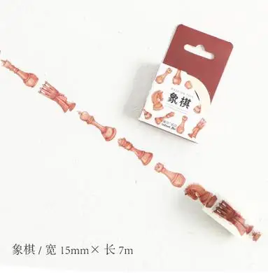 M0185 XiangQi15mm DIY японский бумажный скотч цветы девушки животные маскировки декоративные ленты клейкие ленты Скрапбукинг наклейки 7 м Alideco - Цвет: M0185 XiangQi15mm