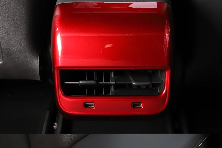 LUCKEASY для Tesla модель 3- задний подлокотник коробка ABS декоративная форма интерьера авто аксессуары красный/белый