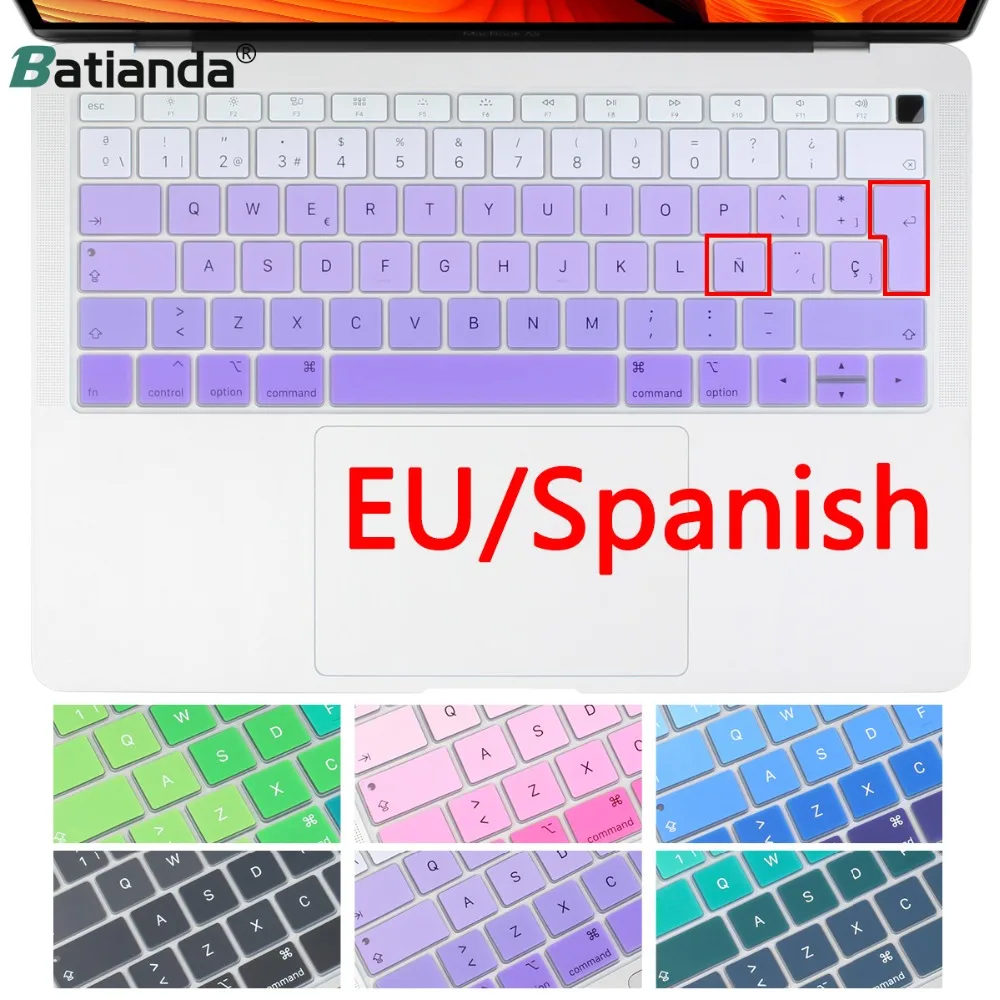 

Spanish Keyboard Cover Stickers Protector for 2018 New MacBook Air 13 Inch with Touch ID & Retina A1932 Laptop Accessories