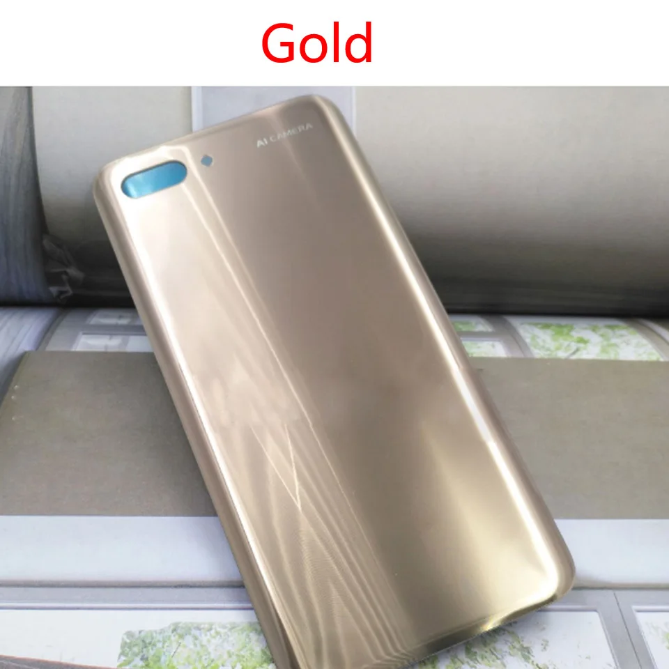 Для huawei honor 10 COL-L29 Задняя крышка батареи Задняя стеклянная панель двери Корпус чехол Ремонт Запасная часть - Цвет: Gold-No tool