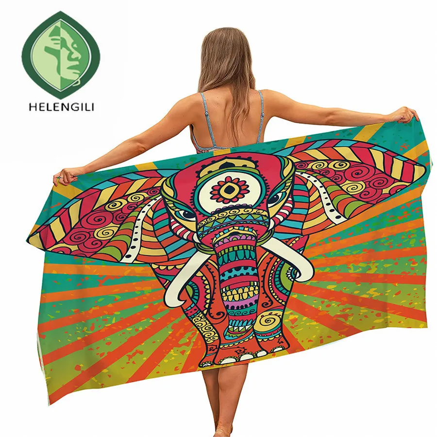 

HELENGILI слон микрофибра полотенце для пляжа бассейна портативный Быстросохнущий песок открытый путешествия плавать одеяло тонкий коврик для...