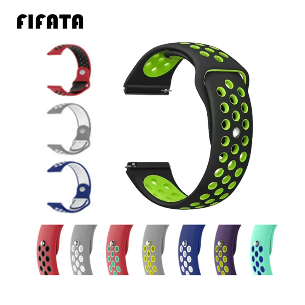 FIFATA 20 22 мм силиконовый браслет для Xiaomi Huami Amazfit Bip Смарт-часы спортивные легкие часы ремешок для Amazfit Bip bit Band