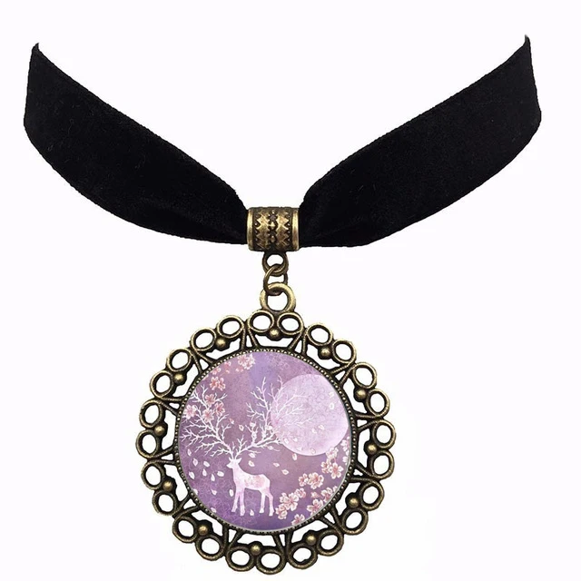 Оптовая продажа Винтаж Лось Олень Рождество дешевые Стекло кабошон черный