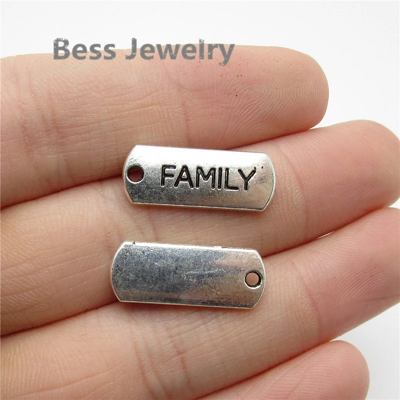 Подвески для браслетов pandora 36 шт. (21*8 мм)|family charm|antique silver charmprinted charm |