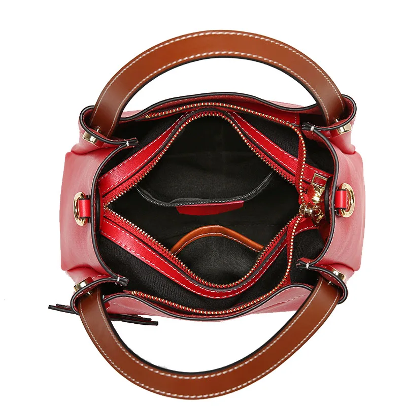 Модная женская сумка из натуральной кожи через плечо Повседневная Сумка-тоут с