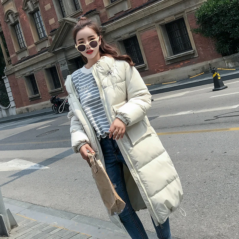 2018 корейские толстые теплые зимние длинные пальто для Для женщин Модная