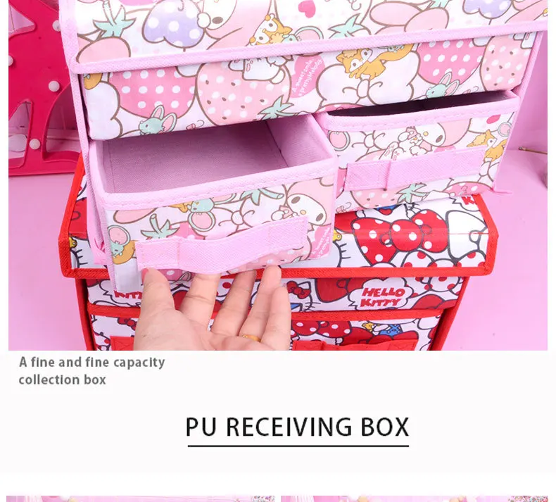 Hello kitty ящик шкафчик Органайзер белье в коробке Бюстгальтеры Носки Ткань Искусство складной принять коробка компоновка ящик для хранения Ящики