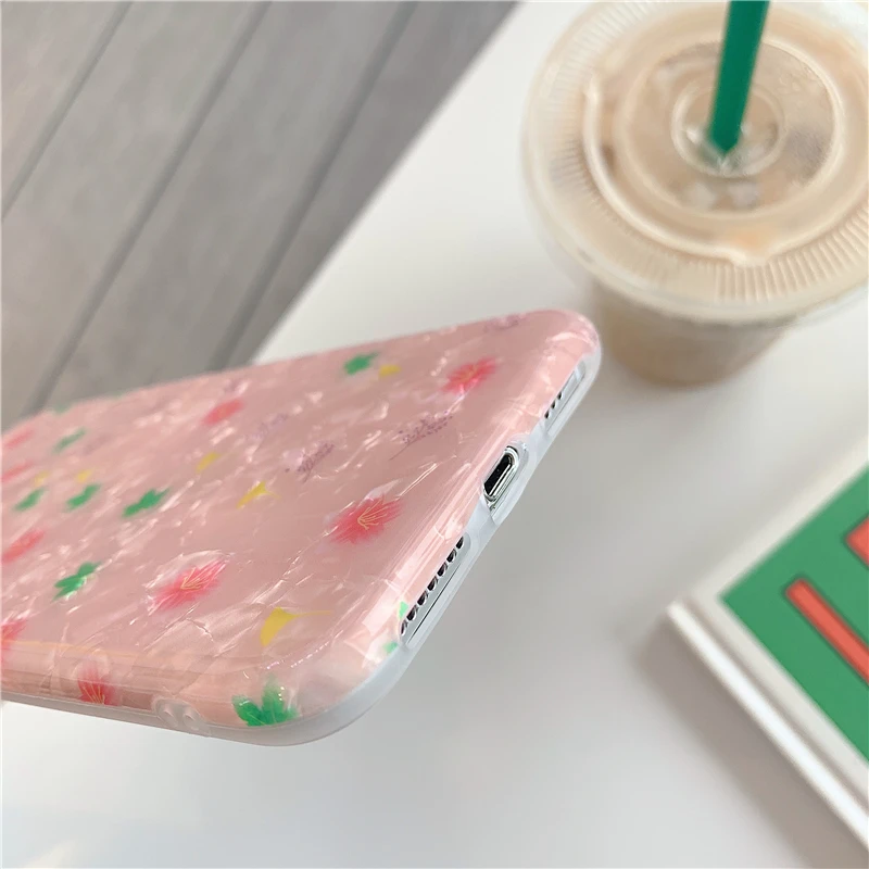 WTSZKL милый чехол для телефона с цветочным узором в виде ракушек iPhone X Xs Max Xr 8 7 6 6s Plus