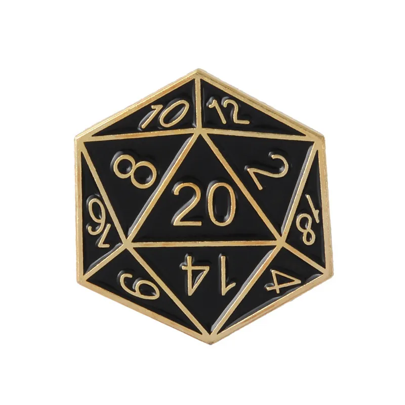 Style4 Эмалированная булавка для подземелий и драконов D20 DnD 20 СТОРОННЯЯ игра в кости брошь на рюкзак одежда нагрудная булавка Кнопка значок булавки для женщин и мужчин - Окраска металла: Style4