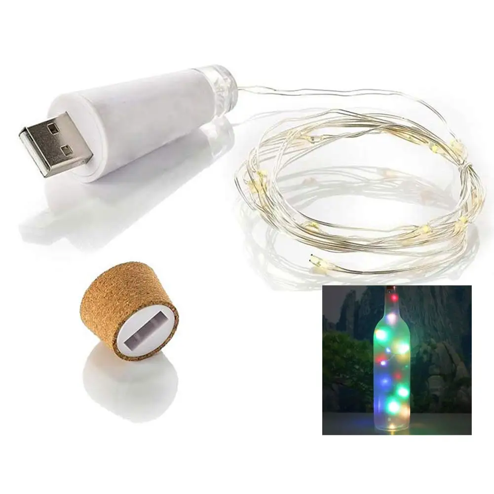 Светодиодный светильник с зарядкой от USB, 1,5 м, 15 Светодиодный светильник для бутылки вина, пробковый светильник, Ночной светильник светодиодный светильник для дома, свадьбы, вечеринки, Декор, USB светильник