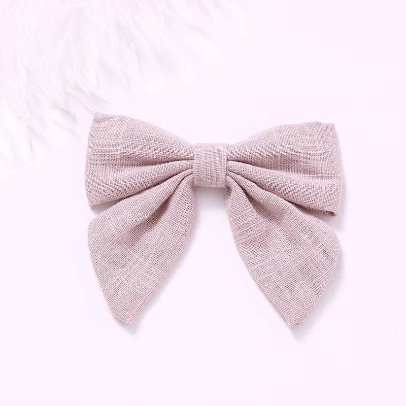 

Cute Bow Hairpins For Children Solid Color Hair Clips Cotton Hair Barrette For Baby Girls Hair Accessories Bowknot Kids Headwear