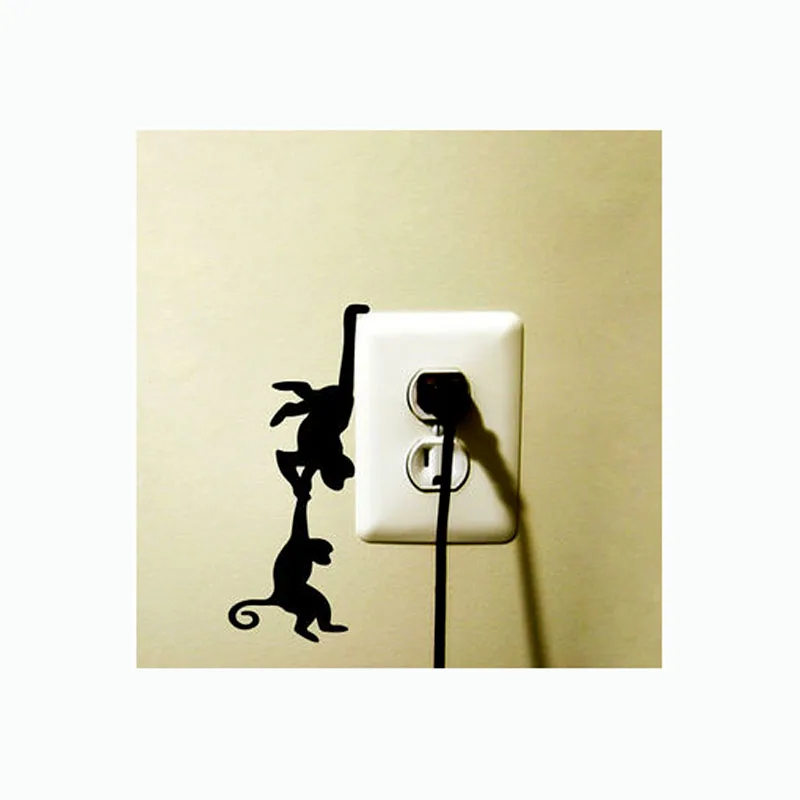 Играйте в интересные наклейки с двумя обезьянами виниловые декоративные