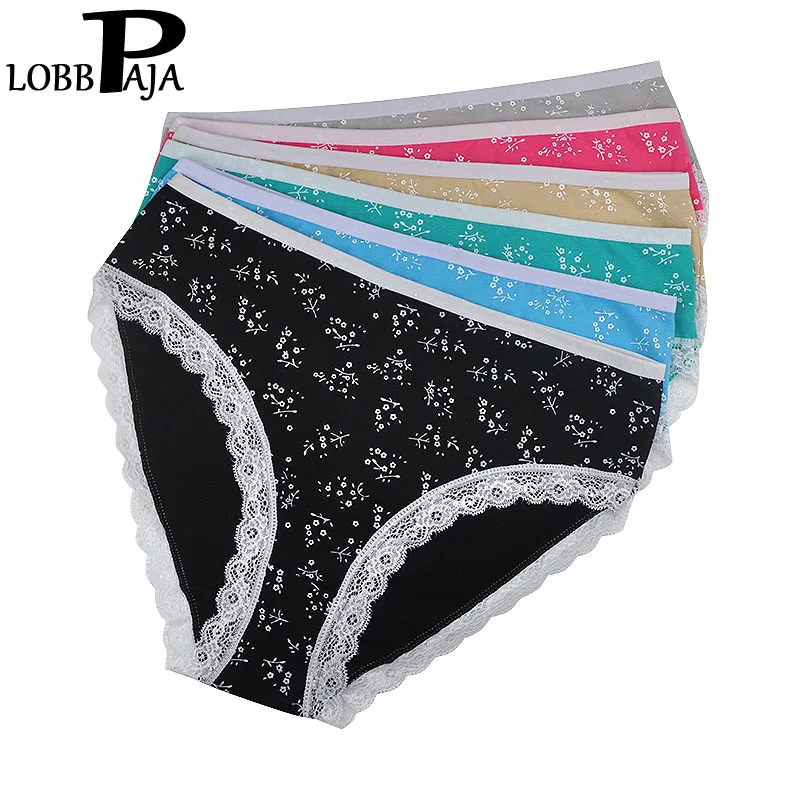 LP9220 LOBBPAJA Лот 6 шт. женское нижнее белье из хлопка с высокой талией размера плюс сексуальные кружевные трусики бикини трусы женское нижнее белье LP221 - Цвет: LP9220