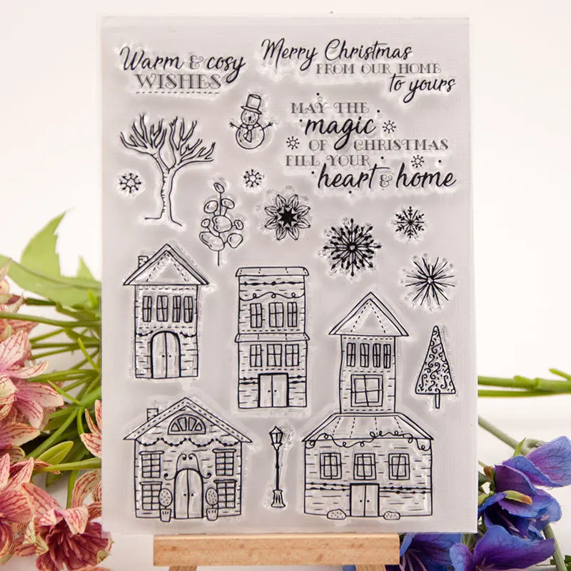 

YPP CRAFT Merry Christmas Transparent Clear Silicone Stamp/Seal for DIY scrapbooking/photo album Decorative clear stamp sheets