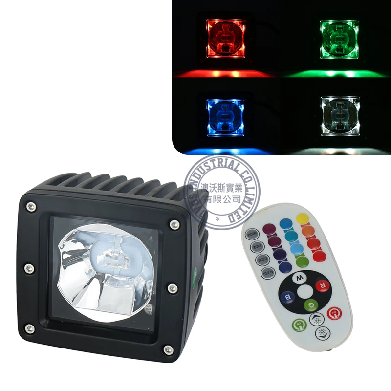 18 Вт Автомобильный светодиодный рабочий светильник RGB прожектор светильник 12V Led дальнего света для бездорожья 4x4 ATV грузовик светильник аксессуары для j-эвч 1 шт