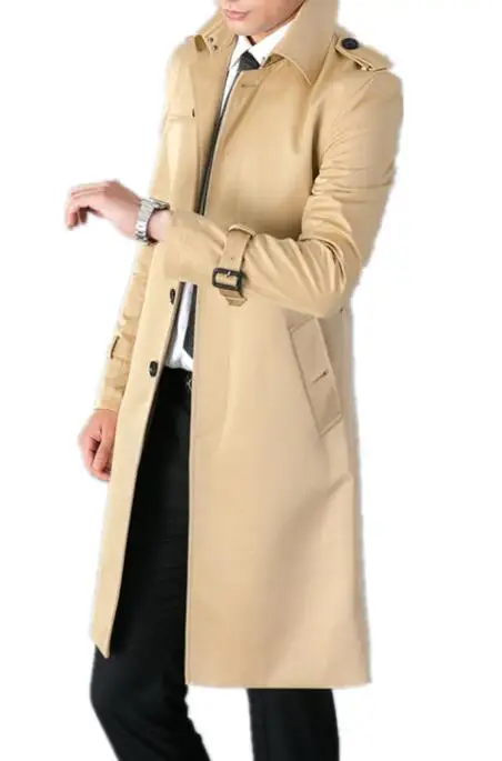 

Mens trench coats man long coat men clothes slim fit Single-breasted overcoat long sleeve 2020 new designer spring autumn khaki