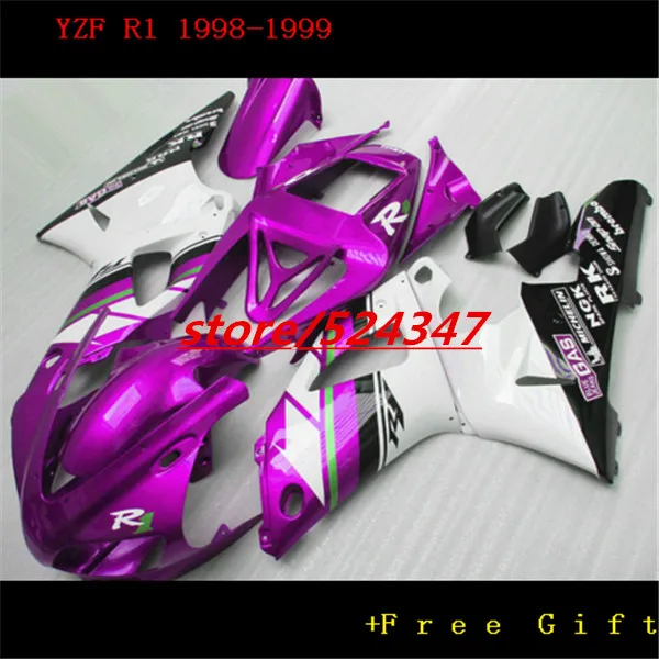 

Nn-Lowest price fairings set for 1998 1999 R1 white purple black body kits YZF-R1 98 99 fairing kit for Yamaha