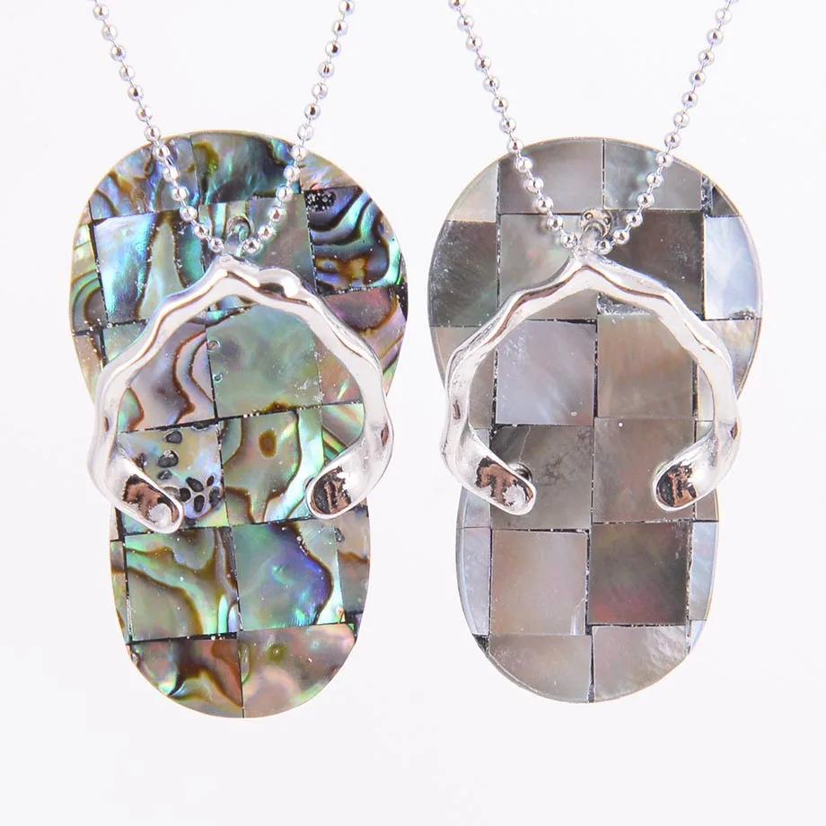 

Natural Large Small size Shoes of Pearl Shell Necklaces Pendants Vintage Colorful Shells for Statement Necklace Jewelry D388