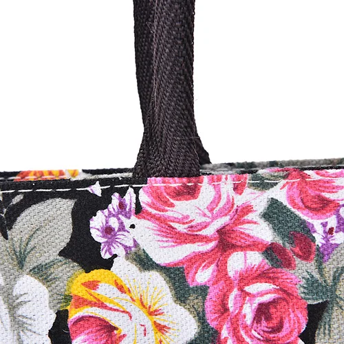 

Velishy Fashional Floral Printing Design Women Flap Handbag Quality Canvas Small Casual Tote Bag Women's Shopping Bag
