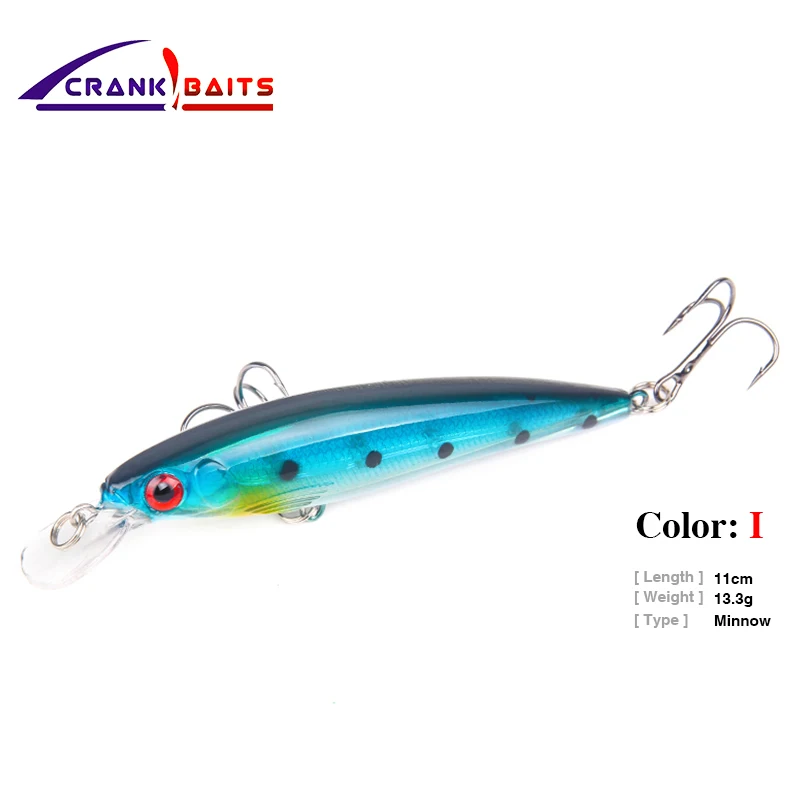 CRANK BAITS Floating Minnow Fishing Lure 110mm 13.3g Laser Artificial Hard Bait Wobblers Crankbaits pesca Tackle YB38 | Спорт и