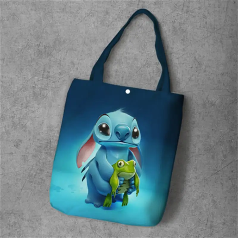 Вместительные холщовые сумки шопперы Disney Stitch с мультяшным рисунком сумка для