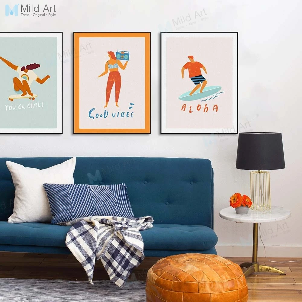 Цветной абстрактный хипстер для серфинга катания на коньках летний спортивный